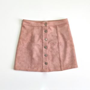 Faux Suede Forever 21 Button Up Skirt